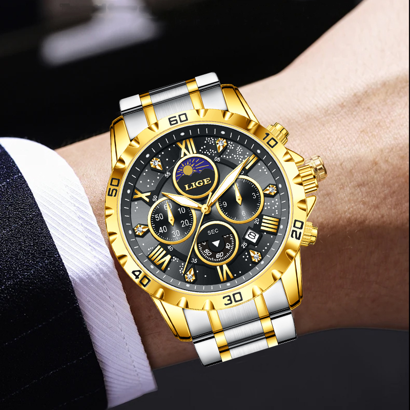 Luxury Quartz Watch Brands - LIGE Üst Marka Lüks Kuvars Erkek