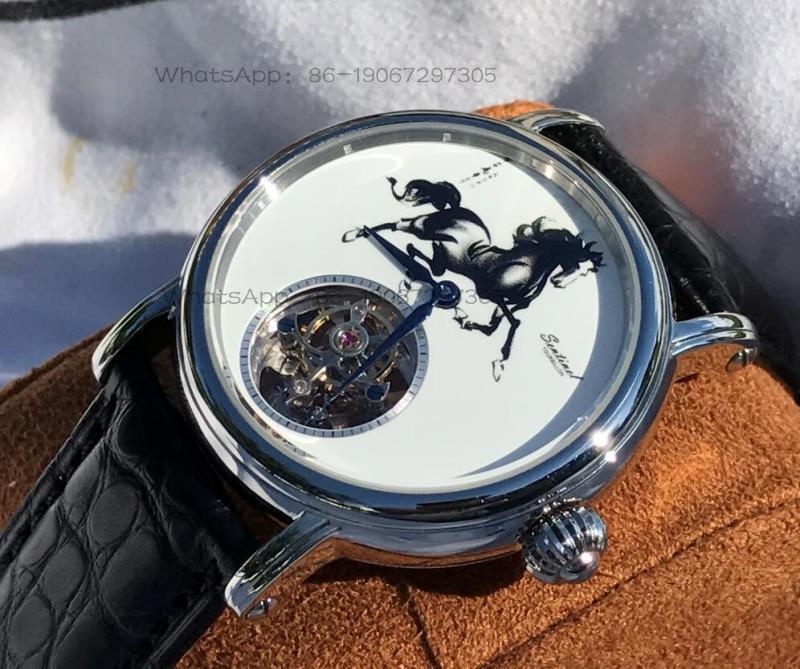 Zodiac Luxury Watch - Mineli kadranlı erkek mekanik saat, tourbillon