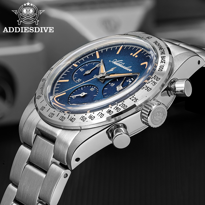 Luxury Watch Engraving - ADDIESDIVE Yeni Erkek Saatler Kronograf Kubbeli