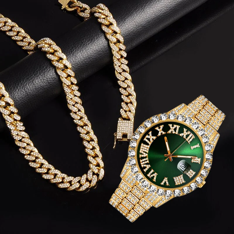 Luxury Watch Miami - Erkekler İçin Kuvars Lüks Altın Gümüş
