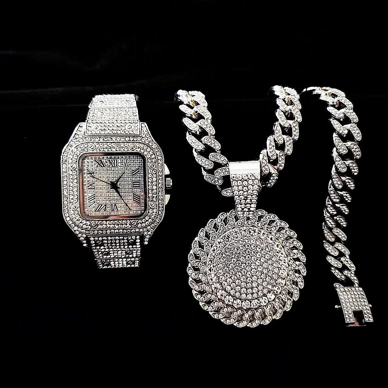 2 adet Buzlu Saatler Kolye Pan - Luxury Watch Miami incelemesi ve fiyatı