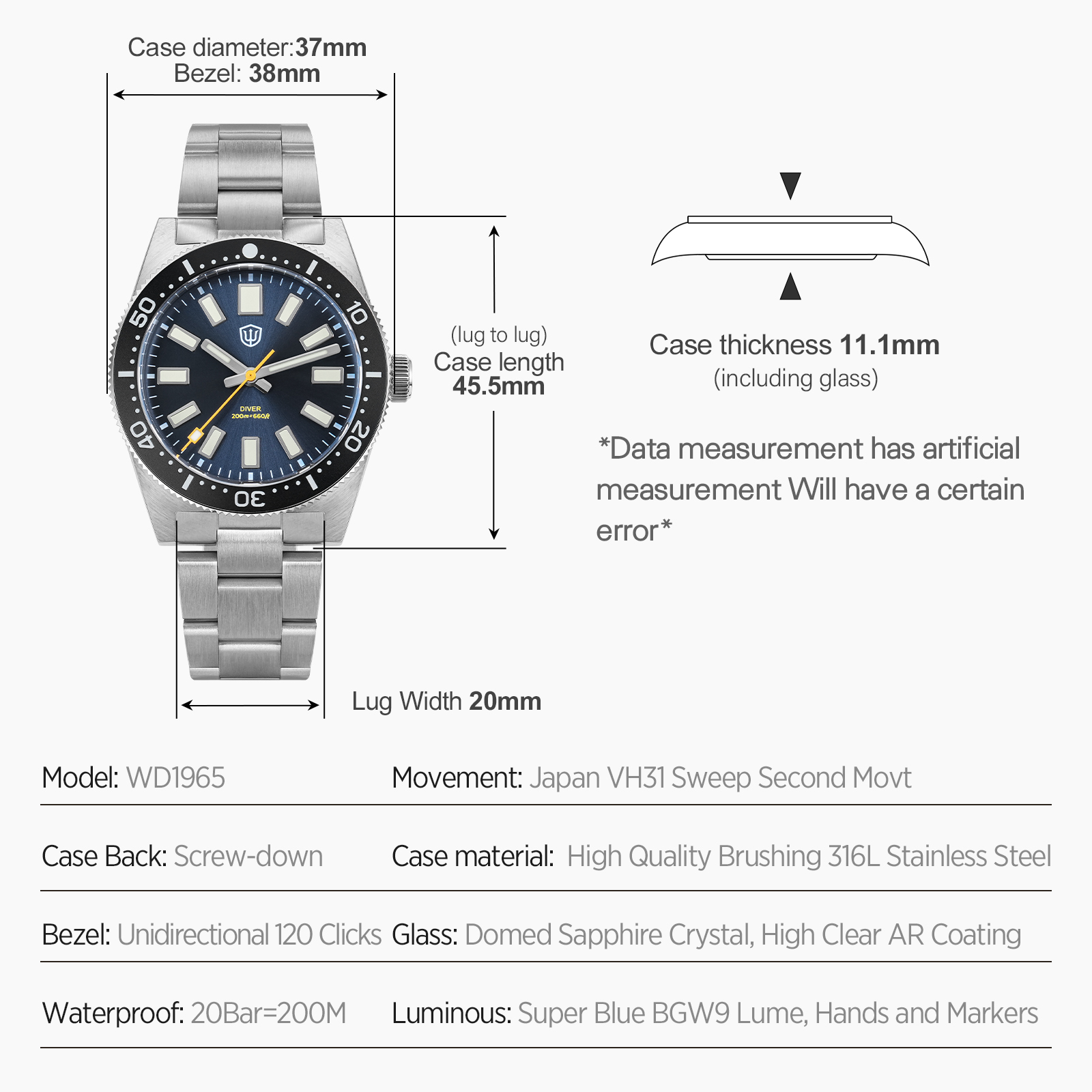 Watchdives 37Mm WD1965 V2 Erke - Luxury Watch And Bracelet incelemesi ve fiyatı