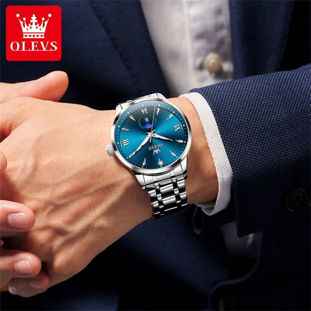 OLEVS Ay Fazı erkek saatleri t - Luxury Quartz Watch Brands incelemesi ve fiyatı