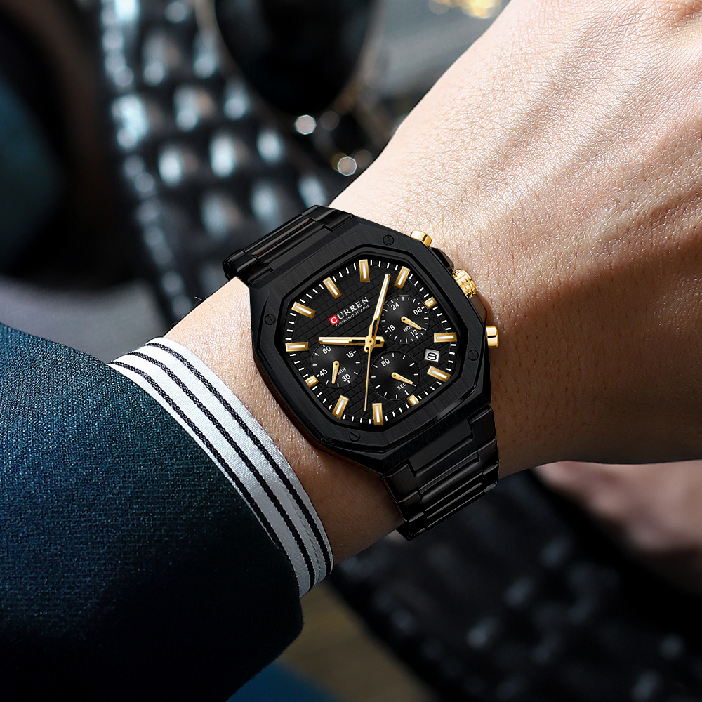CURREN Lüks Kare Chrono İzle E - Luxury Watch And Bracelet incelemesi ve fiyatı